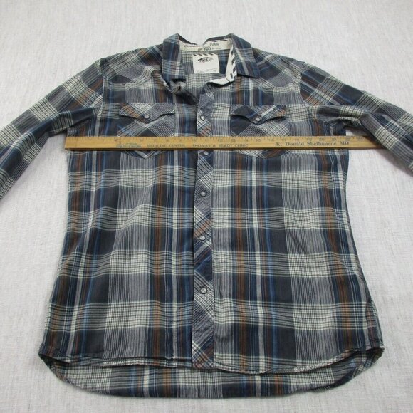 Vans Off The Wall Shirt Mens L Multi Plaid Long Sleeve Snap Button Down RN96277 - Picture 8 of 12